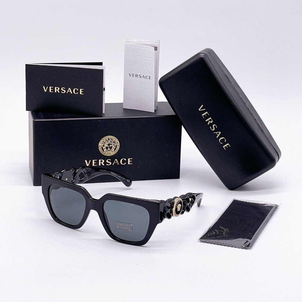 New Versace Women's Black Cat Eye Sunglasses